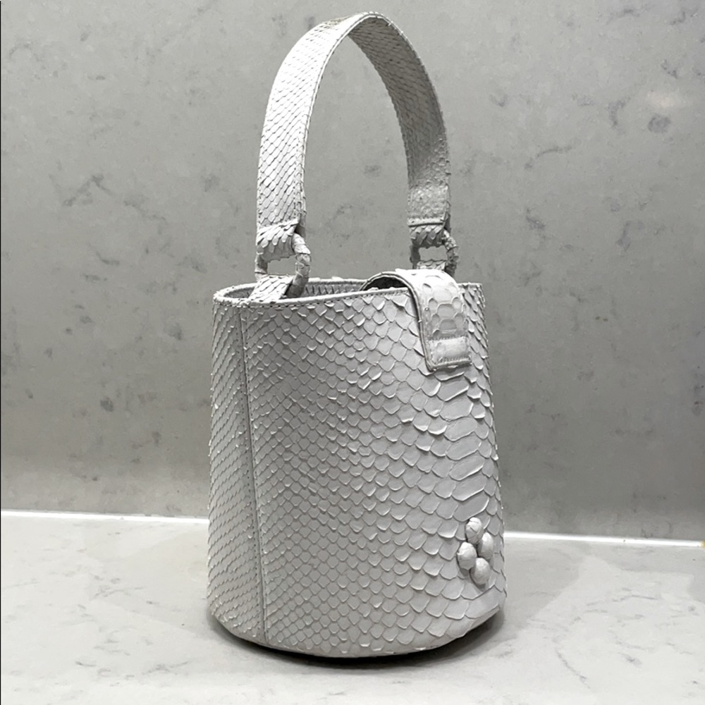 White Python Mini Satchel - Picture 2 of 2